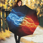 Red And Blue Lightning Print Foldable Umbrella