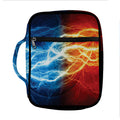 Red And Blue Lightning Print Front Pocket Bible Bag