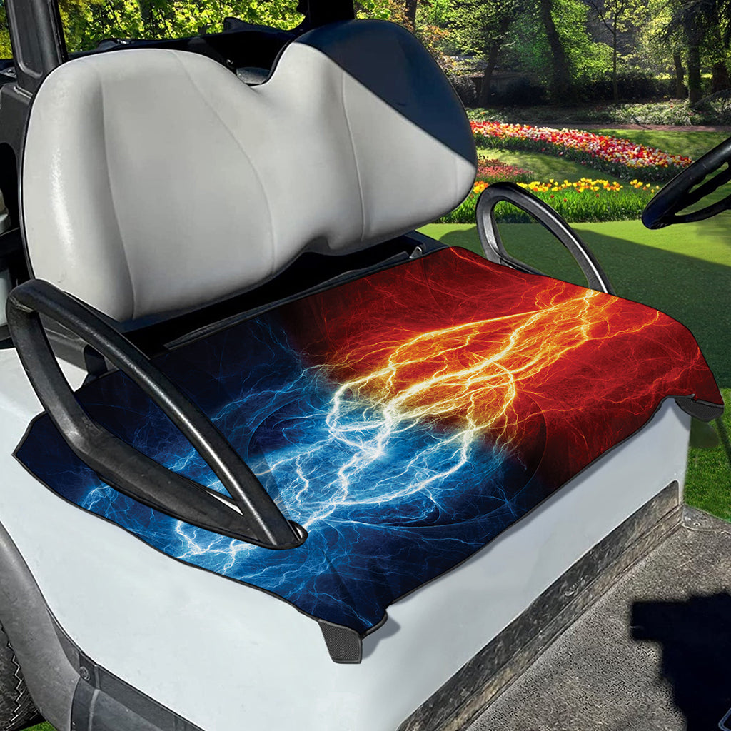 Red And Blue Lightning Print Golf Cart Seat Cover