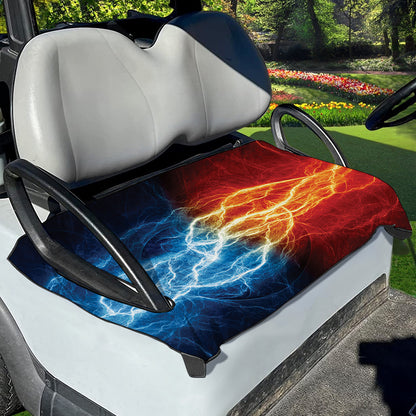 Red And Blue Lightning Print Golf Cart Seat Cover