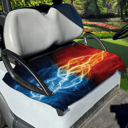 Red And Blue Lightning Print Golf Cart Seat Cover