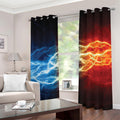 Red And Blue Lightning Print Grommet Curtains