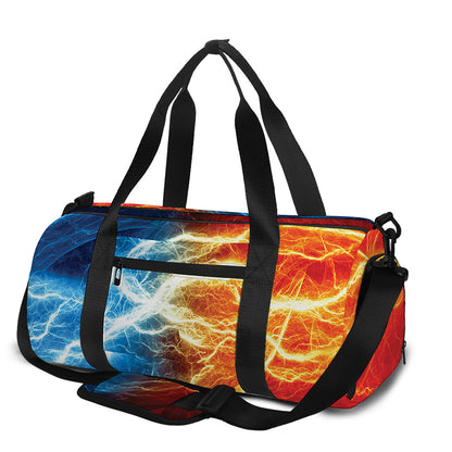 Red And Blue Lightning Print Gym Bag
