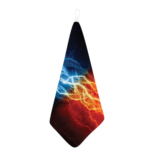 Red And Blue Lightning Print Hand Towel