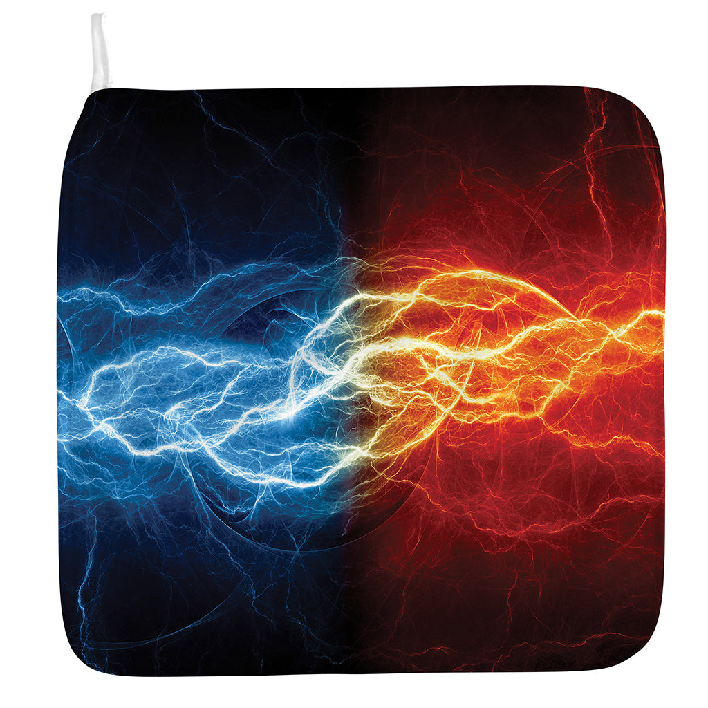 Red And Blue Lightning Print Hand Towel