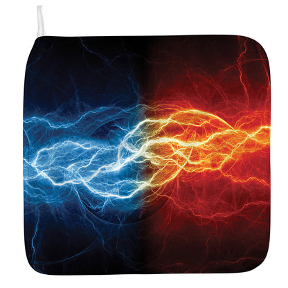 Red And Blue Lightning Print Hand Towel