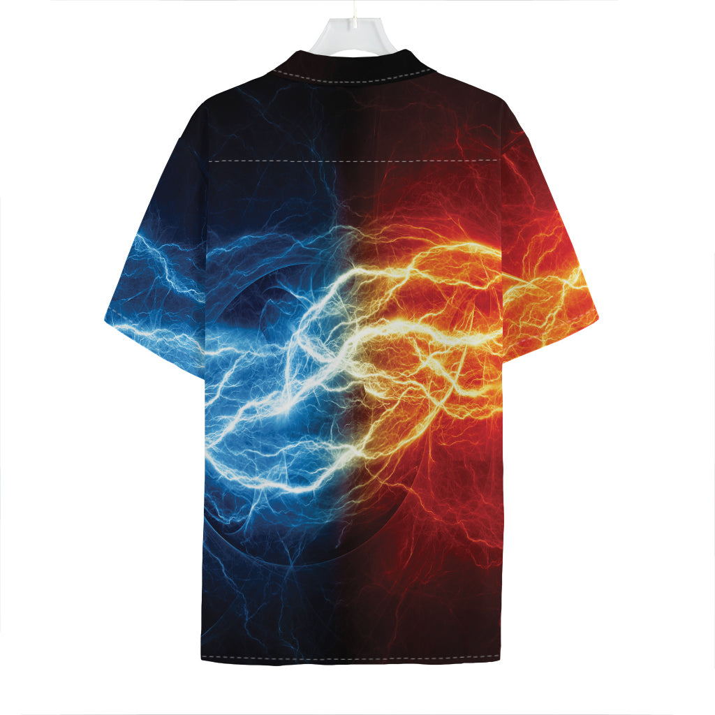 Red And Blue Lightning Print Hawaiian Shirt