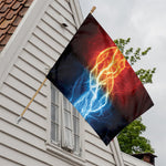 Red And Blue Lightning Print House Flag