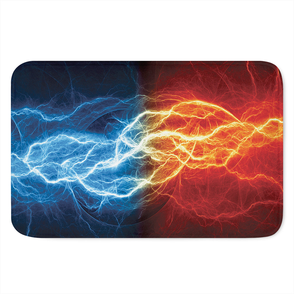 Red And Blue Lightning Print Indoor Door Mat