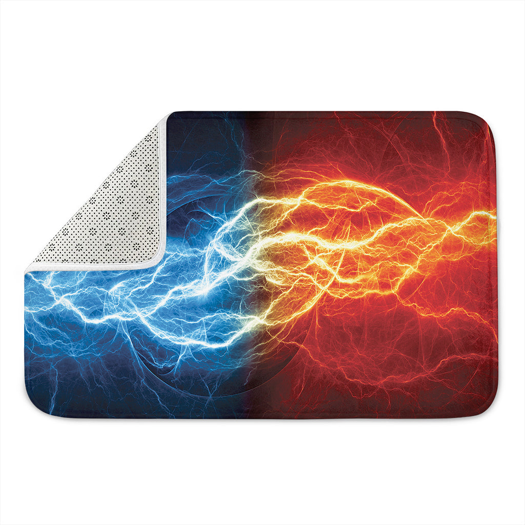 Red And Blue Lightning Print Indoor Door Mat