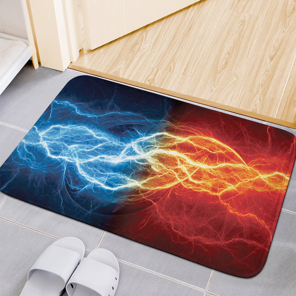 Red And Blue Lightning Print Indoor Door Mat