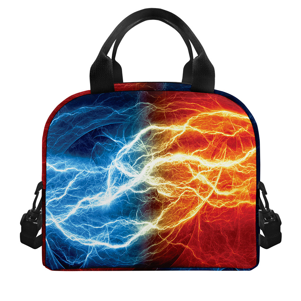 Red And Blue Lightning Print Insulated Lunch Bag