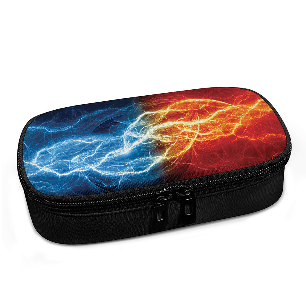 Red And Blue Lightning Print Insulin Cooler Travel Case