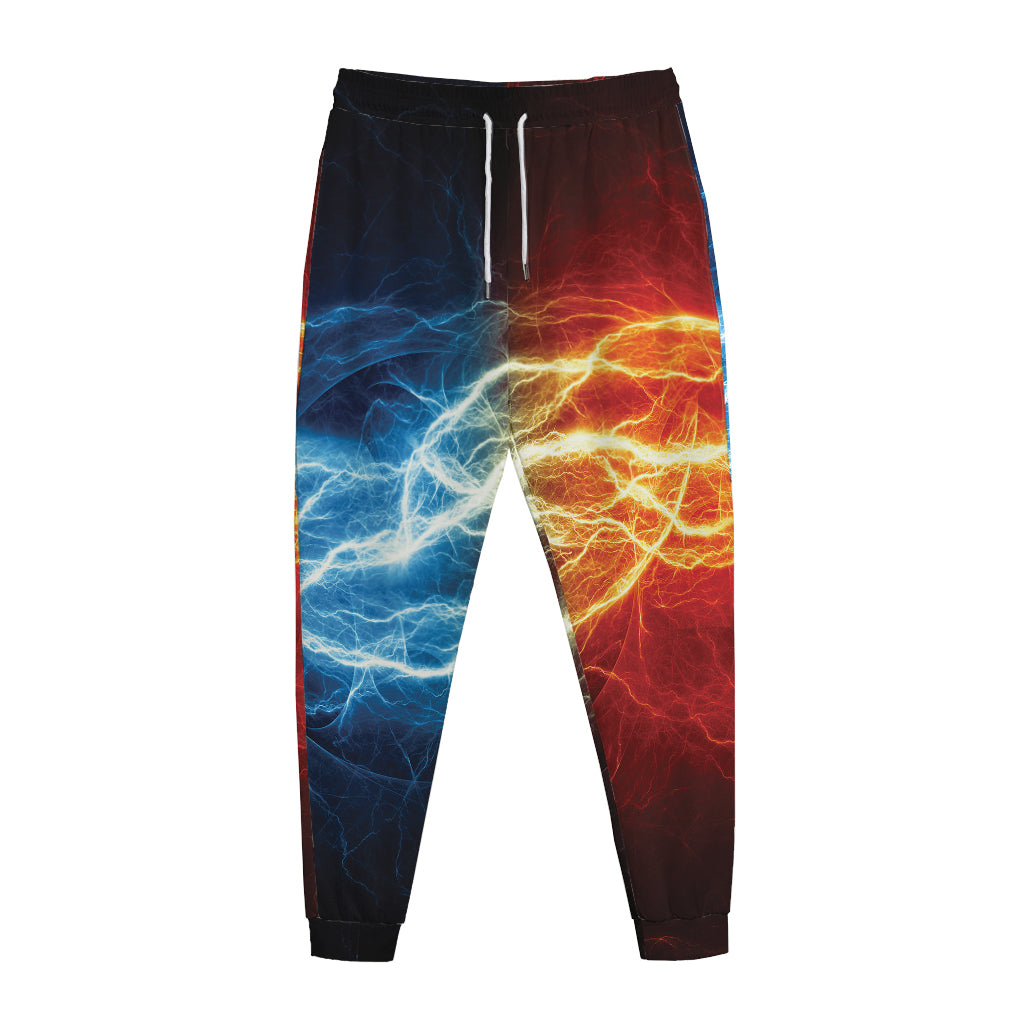 Red And Blue Lightning Print Jogger Pants