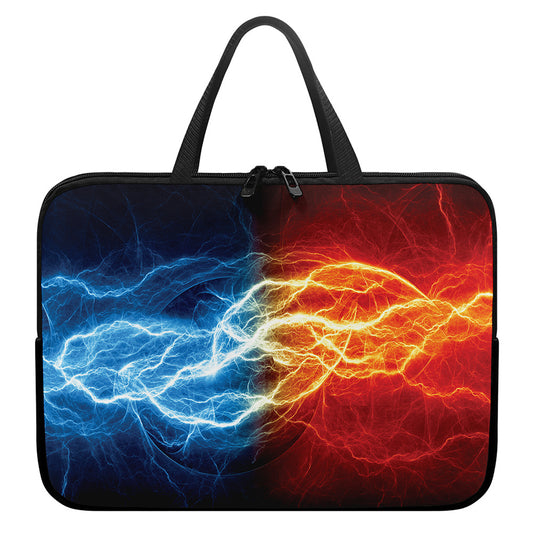 Red And Blue Lightning Print Laptop Sleeve With Handle