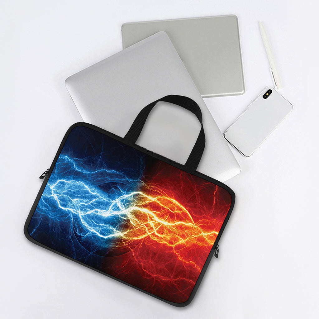 Red And Blue Lightning Print Laptop Sleeve With Handle