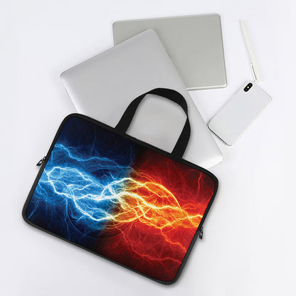 Red And Blue Lightning Print Laptop Sleeve With Handle