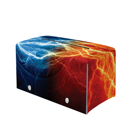 Red And Blue Lightning Print Leather Tissue Box Cover