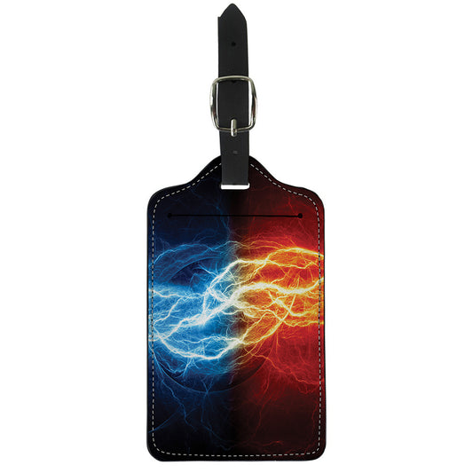 Red And Blue Lightning Print Luggage Tag