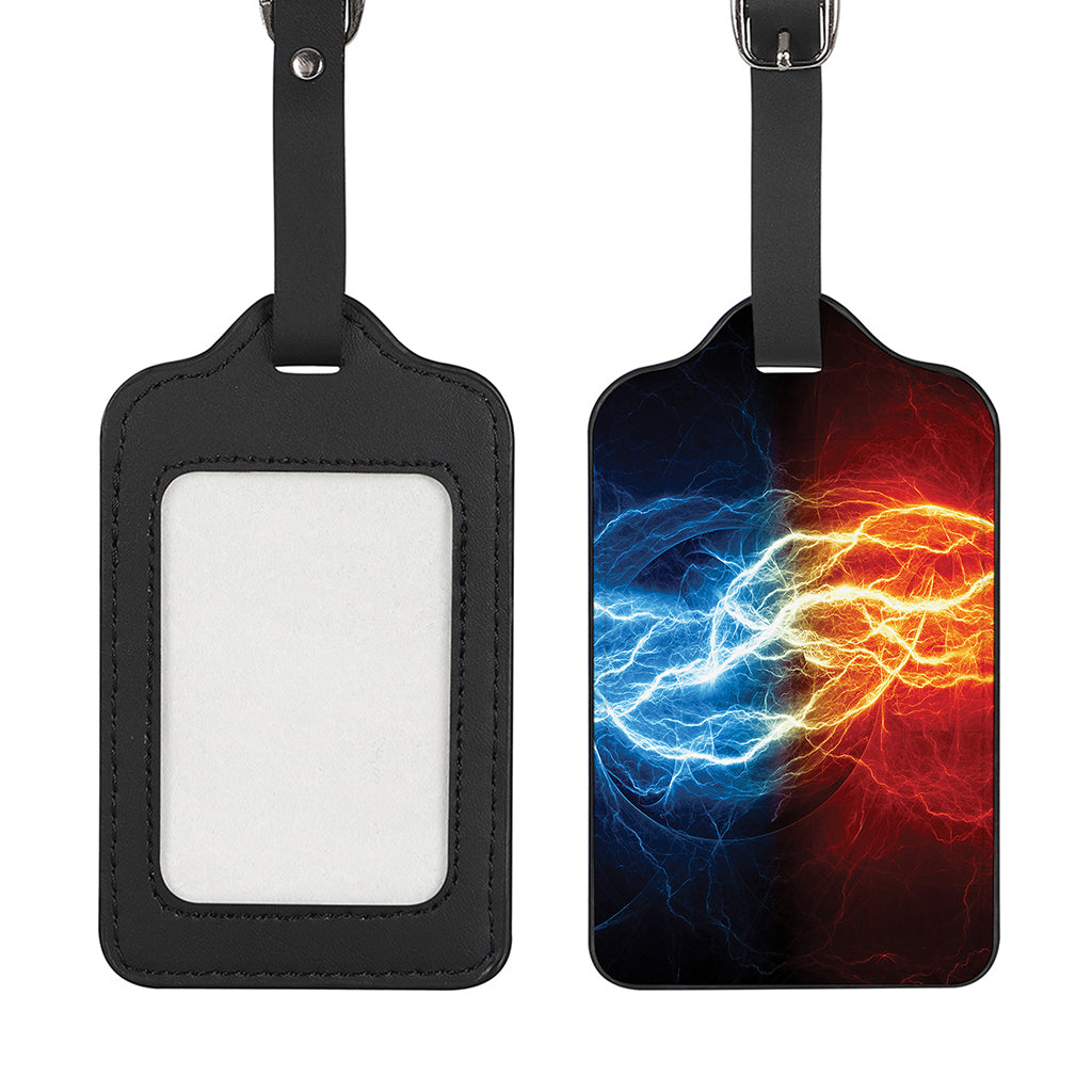 Red And Blue Lightning Print Luggage Tag