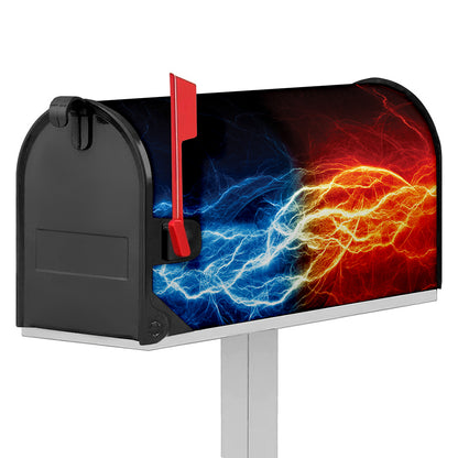 Red And Blue Lightning Print Mailbox Cover