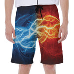 Red And Blue Lightning Print Men's Beach Shorts