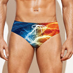 Red And Blue Lightning Print Men's Swim Briefs