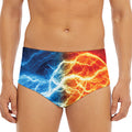 Red And Blue Lightning Print Men's Triangle Swim Briefs