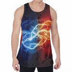Red And Blue Lightning Print Men's Velvet Tank Top