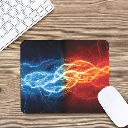 Red And Blue Lightning Print Mouse Pad
