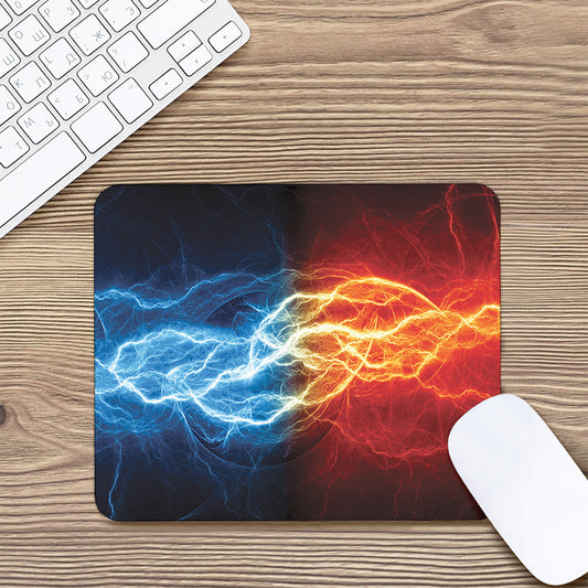 Red And Blue Lightning Print Mouse Pad