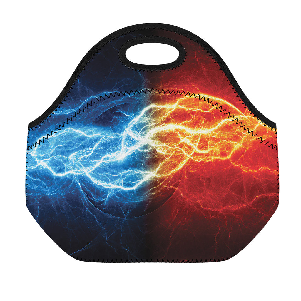 Red And Blue Lightning Print Neoprene Lunch Bag