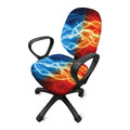Red And Blue Lightning Print Office Chair Cover