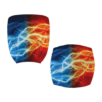 Red And Blue Lightning Print Office Chair Cover