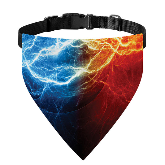 Red And Blue Lightning Print Over The Collar Dog Bandana