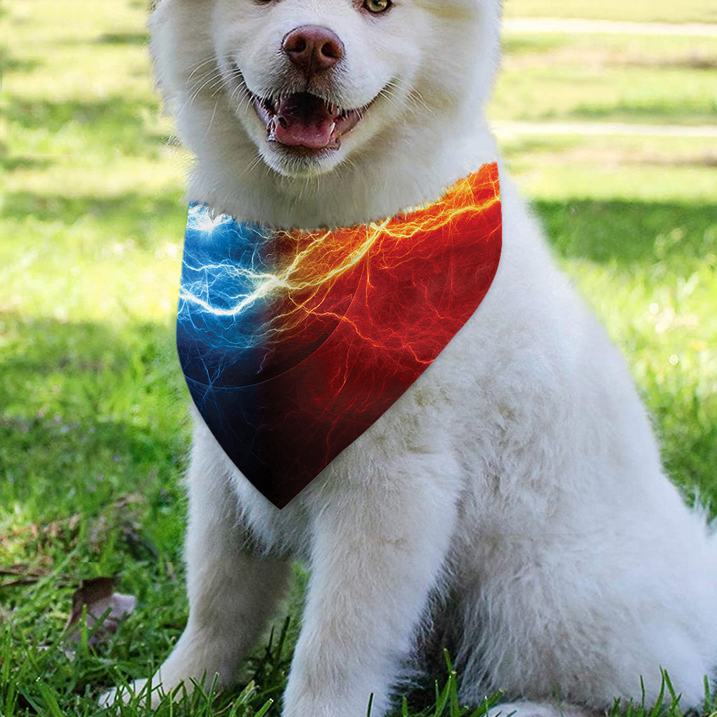 Red And Blue Lightning Print Over The Collar Dog Bandana