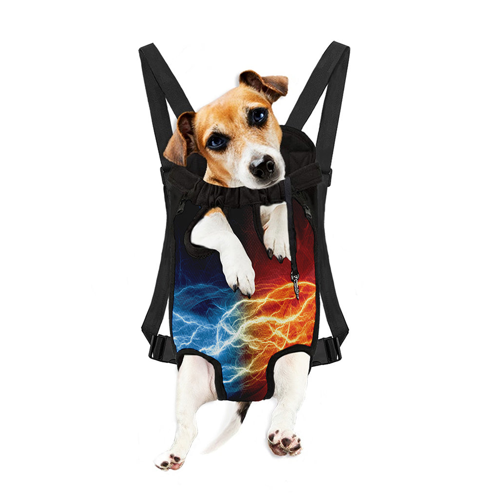 Red And Blue Lightning Print Pet Carrier Backpack