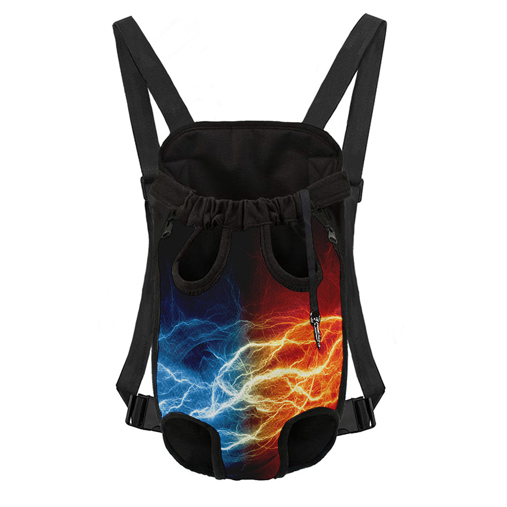 Red And Blue Lightning Print Pet Carrier Backpack