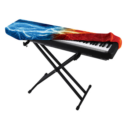 Red And Blue Lightning Print Piano Keyboard Cover