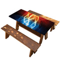 Red And Blue Lightning Print Picnic Table Cover