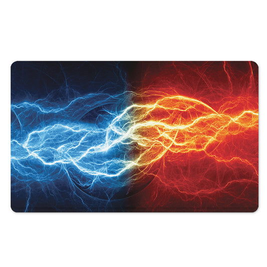 Red And Blue Lightning Print Polyester Doormat