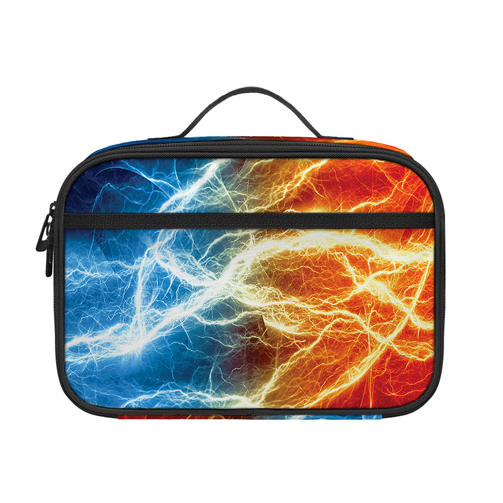 Red And Blue Lightning Print Portable Lunch Bag