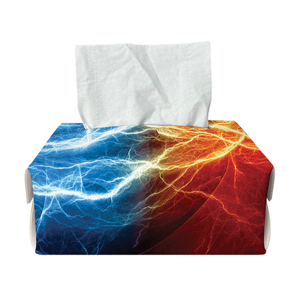 Red And Blue Lightning Print Rectangle Tissue Box Cover