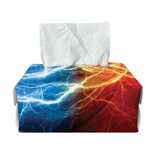 Red And Blue Lightning Print Rectangle Tissue Box Cover