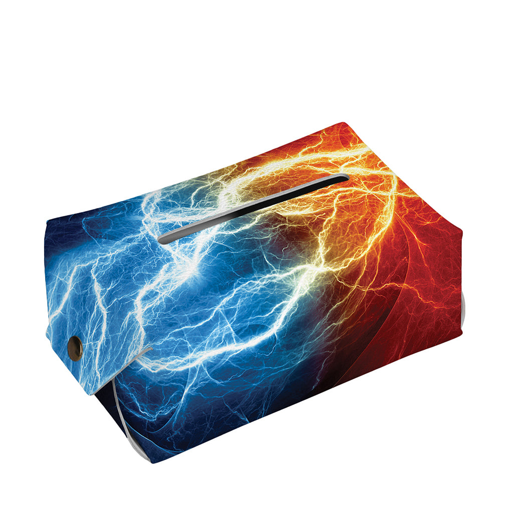 Red And Blue Lightning Print Rectangle Tissue Box Cover