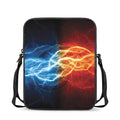 Red And Blue Lightning Print Rectangular Crossbody Bag