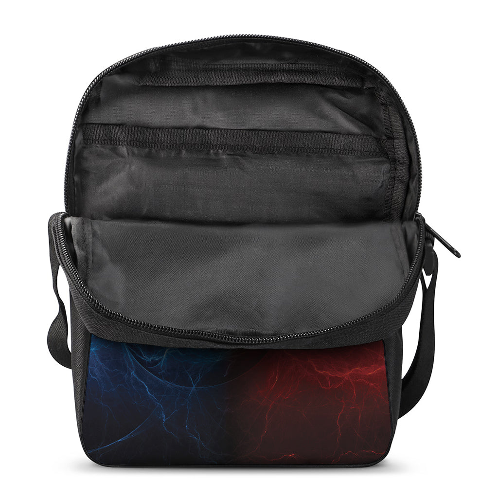 Red And Blue Lightning Print Rectangular Crossbody Bag