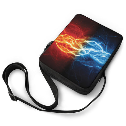 Red And Blue Lightning Print Rectangular Crossbody Bag