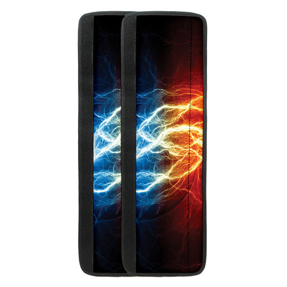 Red And Blue Lightning Print Refrigerator Handle Covers