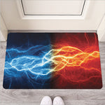 Red And Blue Lightning Print Rubber Doormat